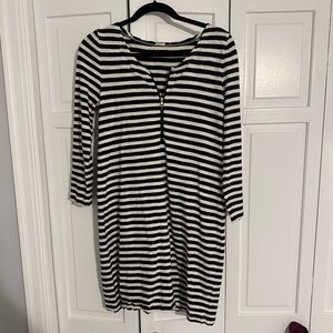 J Crew striped zip front dress.